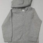 a grey hoodie with a zipper