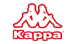 a kappa logo with two women sitting on each other